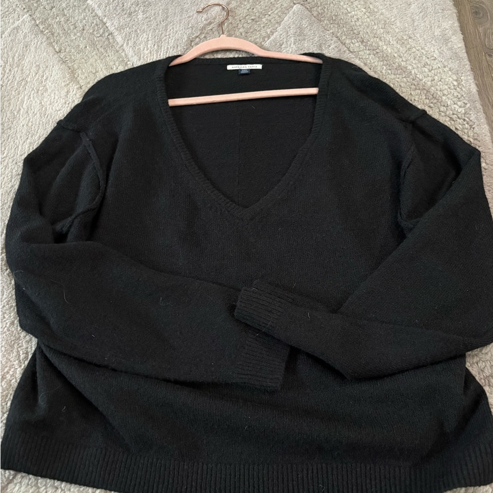 American Eagle Outfitters Black V-Neck Sweater